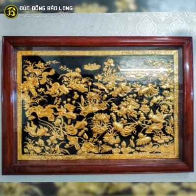 Tranh Cửu Ngư Quần Hội Bằng Đồng 1m45x1m07 Mạ Vàng tại Sài Gòn TPHCM