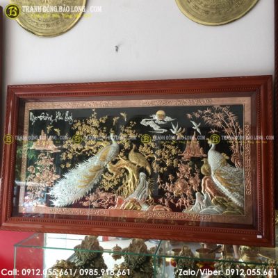 Tranh Công Mai Bằng Đồng Mạ Tam Khí tại Sài Gòn TPHCM