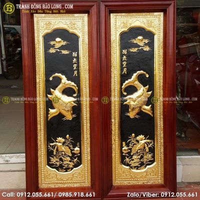 Tranh Lý Ngư Vọng Nguyệt Bằng Đồng Mạ Vàng tại Sài Gòn TPHCM