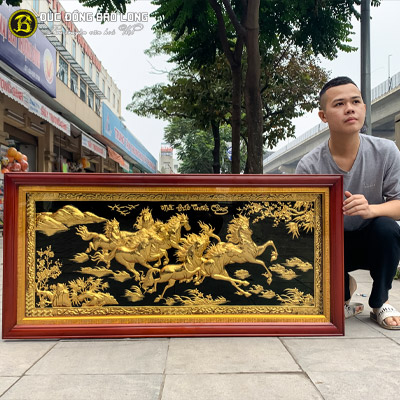 Tranh Đồng Mã Đáo Thành Công Bằng Đồng Mạ Vàng 1m27x61cm tại Sài Gòn TPHCM
