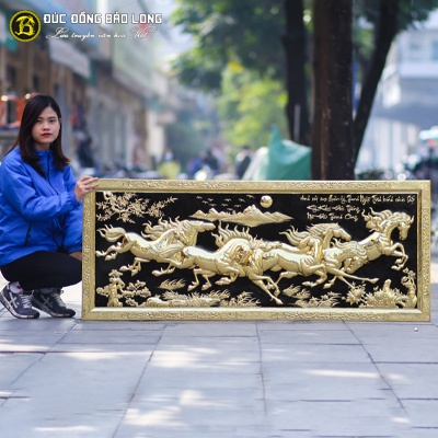Tranh Mã Đáo Thành Công Bằng Đồng 1m6x65cm Khung Đồng tại Sài Gòn TPHCM