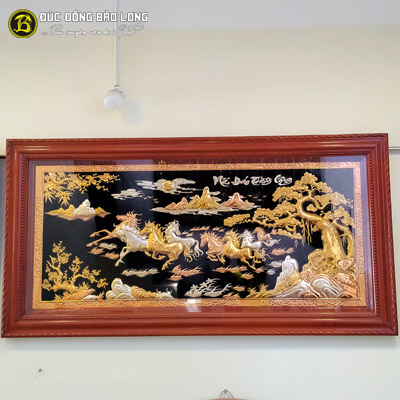 Tranh Mã Đáo Thành Công Mạ Tam Khí 1m76x89cm Khung Gỗ Chò Chỉ tại Sài Gòn TPHCM