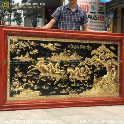 Tranh Mã Đáo Thành Công Bằng Đồng Mạ Vàng 24k tại Sài Gòn TPHCM