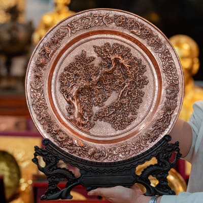 Tranh Mâm Đồng Mai Khai Phú Quý ĐK 35cm tại Sài Gòn TPHCM