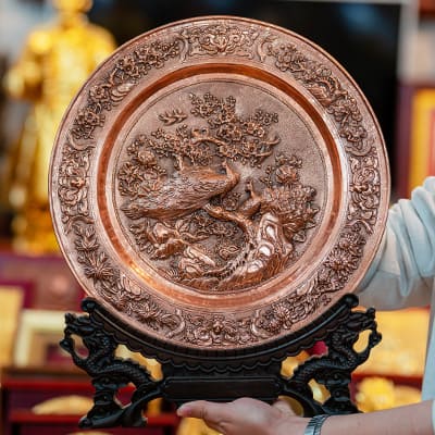 Tranh Đĩa Đồng Đỏ Phú Quý Mãn Đường ĐK 35cm tại Sài Gòn TPHCM