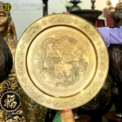 Mâm Đồng Long Phụng Bằng Đồng Vàng ĐK 60cm tại Sài Gòn TPHCM