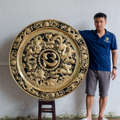 Tranh Mâm Đồng Tứ Linh Chữ Tâm Đường Kính 1m2 tại Sài Gòn TPHCM
