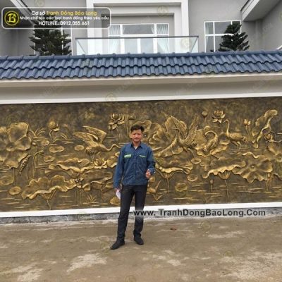 Thi Công Phù Điêu Sen Hạc Bằng Đồng tại Sài Gòn TPHCM