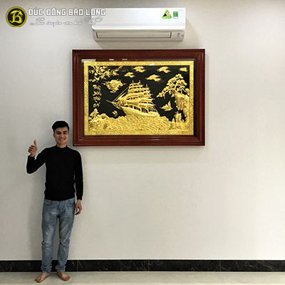 Tranh Thuận Buồm Xuôi Gió Mạ Vàng 1m47 x 1m07 Khung Gỗ Gụ tại Sài Gòn TPHCM