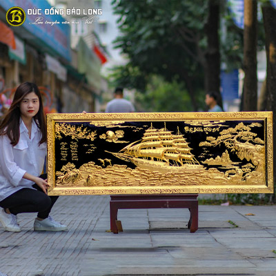 Tranh Thuận Buồm Xuôi Gió Mạ Vàng 1m55x55cm Khung Liền Đồng tại Sài Gòn TPHCM