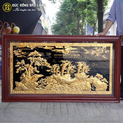 Tranh Thuận Buồm Xuôi Gió Mạ Vàng 1m55x88cm Khung Chò Chỉ tại Sài Gòn TPHCM