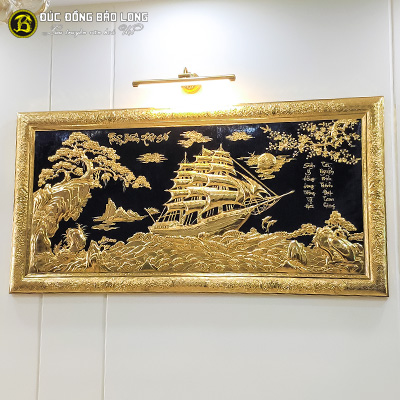 Tranh Thuận Buồm Xuôi Gió Mạ Vàng 1m76x89cm Khung Đồng tại Sài Gòn TPHCM