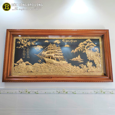 Tranh Thuận Buồm Xuôi Gió Mạ Vàng 1m76x89cm Khung Gõ Đỏ tại Sài Gòn TPHCM