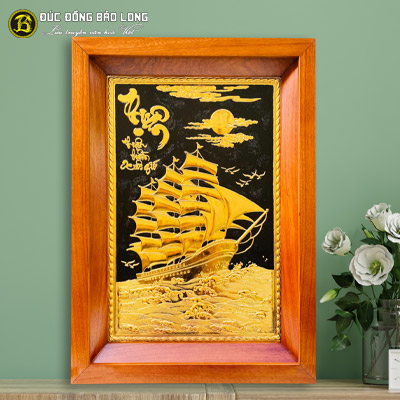 Tranh Thuận Buồm Xuôi Gió Bằng Đồng Mạ Vàng 38cmx54cm tại Sài Gòn TPHCM