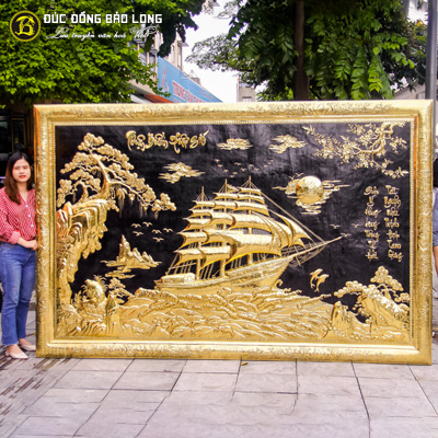 Tranh Thuận Buồm Xuôi Gió Bằng Đồng 3m21x2m15 Khung Đồng tại Sài Gòn TPHCM