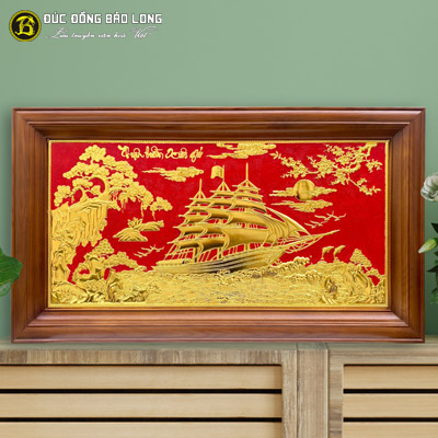 Tranh Thuận Buồm Xuôi Gió Bằng Đồng Mạ Vàng Khổ 48cm x 88cm tại Sài Gòn TPHCM