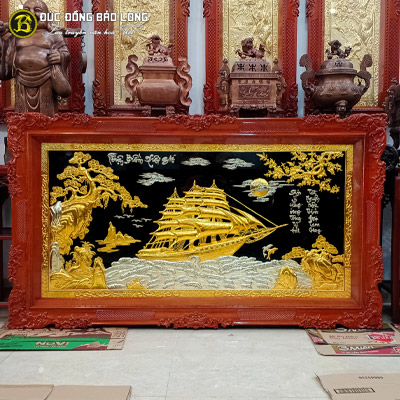 Tranh Thuận Buồm Xuôi Gió Dát Vàng, Dát Bạc 1m6x92cm tại Sài Gòn TPHCM