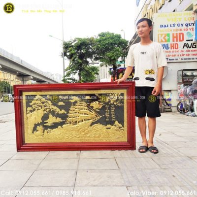 Tranh Thuận Buồm Xuôi Gió Bằng Đồng Mạ Vàng 24k tại Sài Gòn TPHCM