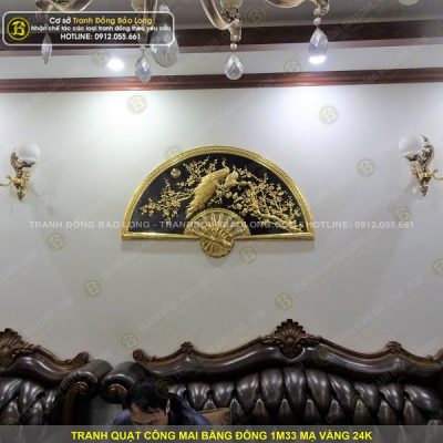 Quạt Đồng Công Mai 1m33 Mạ Vàng 24k tại Sài Gòn TPHCM