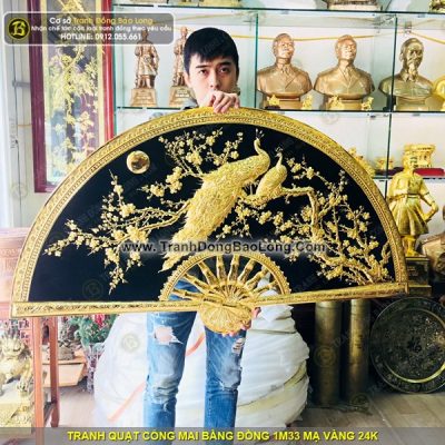 Tranh Quạt Công Mai Bằng Đồng 1m33 tại Sài Gòn TPHCM