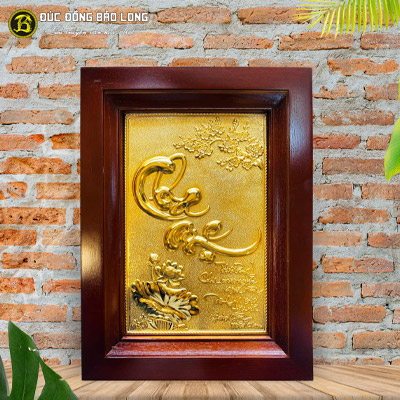 Tranh Chữ Cha Mẹ Bằng Đồng Mạ Vàng Khổ 28cmx38cm tại Sài Gòn TPHCM
