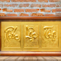 Tranh Chữ Phúc Lộc Thọ Bằng Đồng Mạ Vàng 48cmx88cm tại Sài Gòn TPHCM