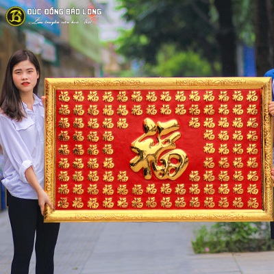 Tranh Chữ Bách Phúc Bằng Đồng Mạ Vàng 1m27x81cm tại Sài Gòn TPHCM