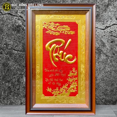 Tranh Chữ Phúc Bằng Đồng Mạ Vàng 24k Khổ 50cm x 80cm tại Sài Gòn TPHCM