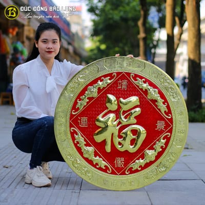 Tranh Chữ Phúc Tiếng Hán Bằng Đồng Dạng Tròn ĐK 81cm tại Sài Gòn TPHCM