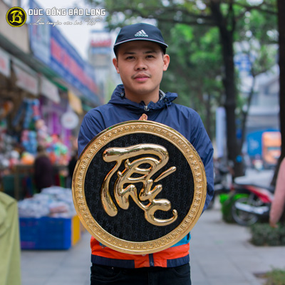 Tranh Chữ Phúc Thư Pháp Dạng Tròn ĐK 42cm Mạ Vàng tại Sài Gòn TPHCM