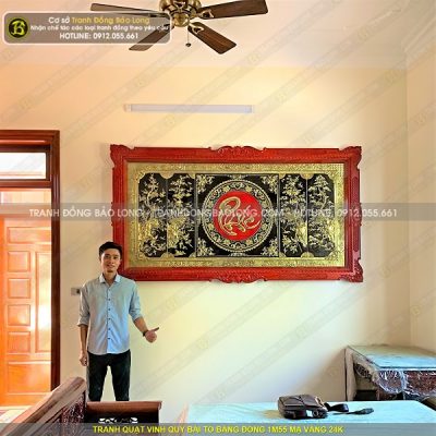 Tranh Chữ Phúc Tứ Qúy Bằng Đồng 2m3 tại Sài Gòn TPHCM
