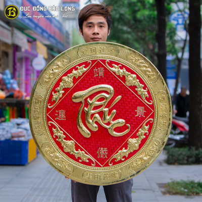Tranh Chữ Phúc Bằng Đồng Hình Tròn ĐK 81cm tại Sài Gòn TPHCM