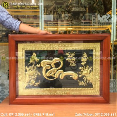 Tranh Chữ Tâm Bằng Đồng Mạ Vàng 24k tại Sài Gòn TPHCM