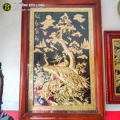Tranh Vinh Hoa Phú Quý Bằng Đồng Mạ Vàng 1mx1m5 Khung Gỗ Chò Chỉ tại Sài Gòn TPHCM