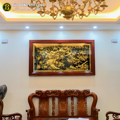 Tranh Vinh Hoa Phú Quý Mạ Vàng 1m55x88cm Khung Chò Chỉ tại Sài Gòn TPHCM