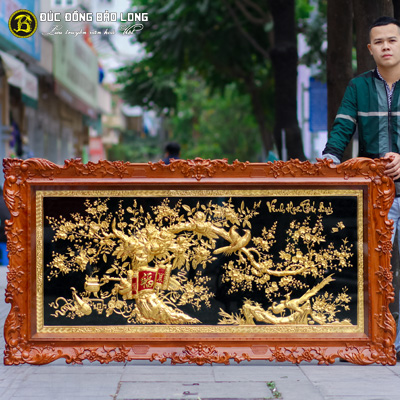 Tranh Vinh Hoa Phú Quý Mạ Vàng 1m84x97cm Khung Gõ Đỏ tại Sài Gòn TPHCM