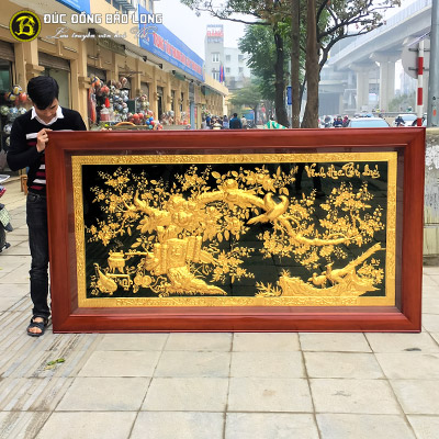 Tranh Vinh Hoa Phú Quý Bằng Đồng Mạ Vàng khổ 1m97x1m07 tại Sài Gòn TPHCM