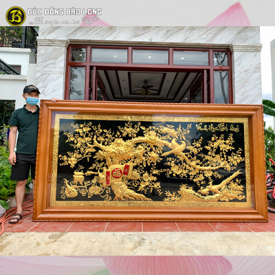 Tranh Vinh Hoa Phú Quý Mạ Vàng 2m86x1m5 Khung Gõ Đỏ tại Sài Gòn TPHCM