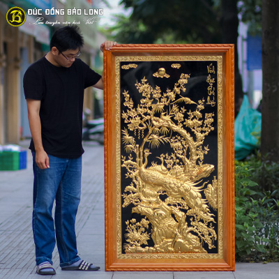 Tranh Vinh Hoa Phú Quý Mạ Vàng 1m55x88cm Khổ Đứng tại Sài Gòn TPHCM
