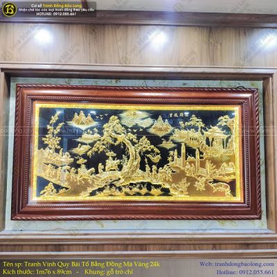 Tranh Vinh Quy Bái Tổ Bằng Đồng 1m76 x 89cm Mạ Vàng 24k tại Sài Gòn TPHCM