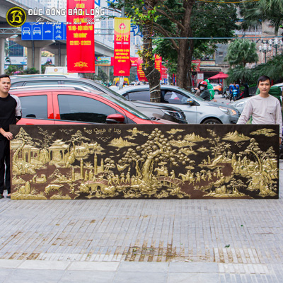 Bức Phù Điêu Vinh Quy Bái Tổ Bằng Đồng Dài 3m6 tại Sài Gòn TPHCM