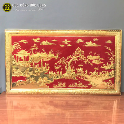 Tranh Vinh Quy Bái Tổ Mạ Vàng 1m55x88cm Khung Liền Đồng tại Sài Gòn TPHCM