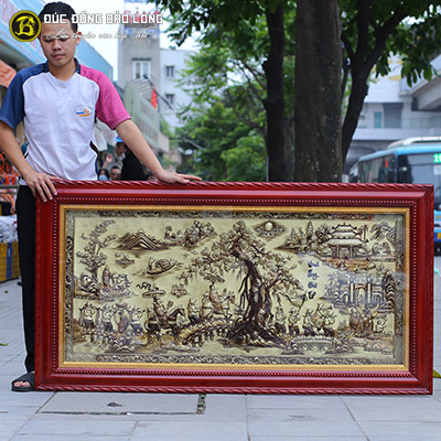 Tranh Vinh Quy Bái Tổ Bằng Đồng Hàng Dập 1m7x90cm tại Sài Gòn TPHCM