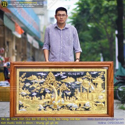 Tranh Vinh Quy Bái Tổ Bằng Đồng 1m76 Mạ Vàng Dát Bạc tại Sài Gòn TPHCM