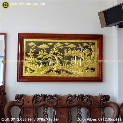 Tranh Vinh Quy Bái Tổ Mạ Vàng 24k tại Sài Gòn TPHCM