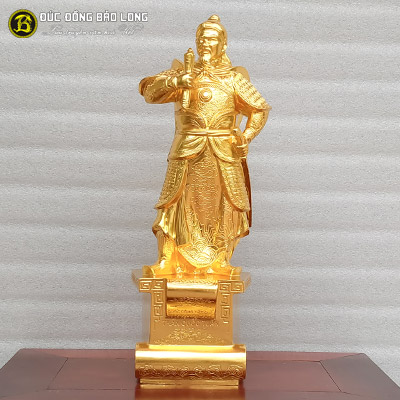 Tượng Đồng Trần Hưng Đạo bệ thuyền Dát Vàng 9999 cao gần 5 tấc (48 cm) ở Sài Gòn TPHCM