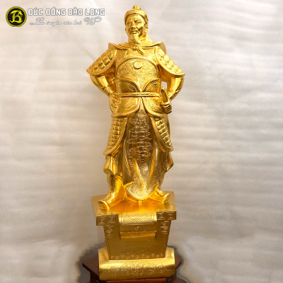 Tượng Đồng Trần Hưng Đạo chống tay Dát Vàng 9999 cao 8 tấc (81 cm) ở Sài Gòn TPHCM