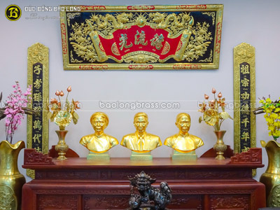 Đúc 3 Pho Tượng Chân Dung Dát Vàng cho khách tại Hạ Long