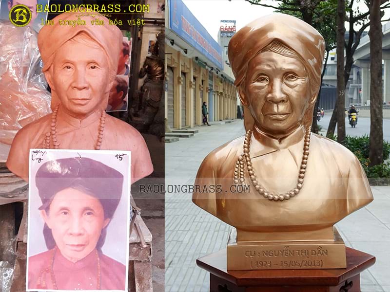 Đúc Tượng Chân Dung Cụ Bà Bằng Đồng 42cm Tại TP. Hồ Chí Minh