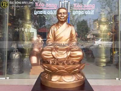 Đúc Tượng Hòa Thượng Chơn Qúy Bằng Đồng Đỏ Cao 81cm